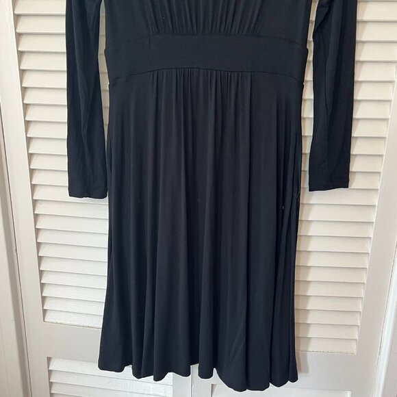 Boden Thea Short Jersey Dress 6 black long sleeves - Picture 7 of 10